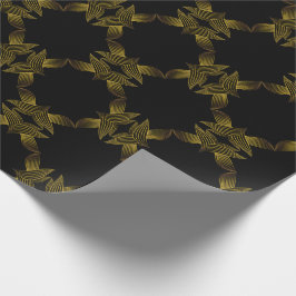 Papel De Regalo pétalo de flor de línea dorada