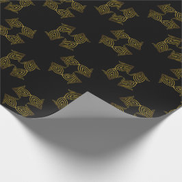 Papel De Regalo pétalo de flor de línea dorada