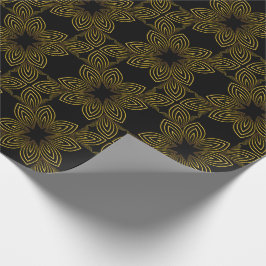 Papel De Regalo pétalo de flor de línea dorada