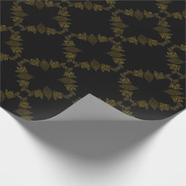 Papel De Regalo pétalo de flor de línea dorada