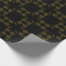 Papel De Regalo pétalo de flor de línea dorada