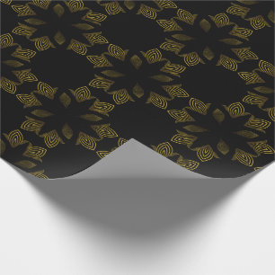 Papel De Regalo pétalo de flor de línea dorada