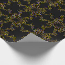 Papel De Regalo pétalo de flor de línea dorada