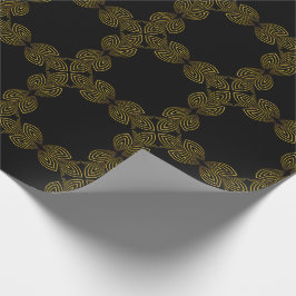 Papel De Regalo pétalo de flor de línea dorada