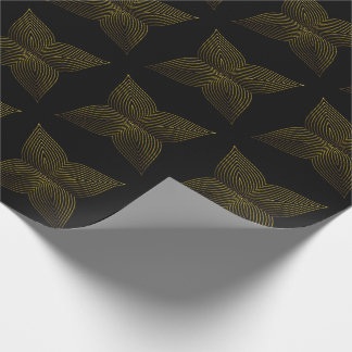 Papel De Regalo pétalo de flor de línea dorada