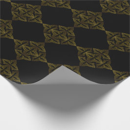 Papel De Regalo pétalo de flor de línea dorada