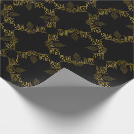 Papel De Regalo pétalo de flor de línea dorada