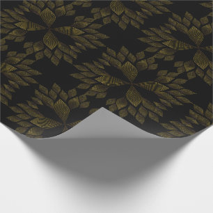 Papel De Regalo pétalo de flor de línea dorada