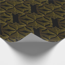 Papel De Regalo pétalo de flor de línea dorada