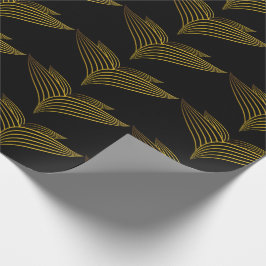 Papel De Regalo pétalo de flor de línea dorada