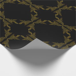 Papel De Regalo pétalo de flor de línea dorada