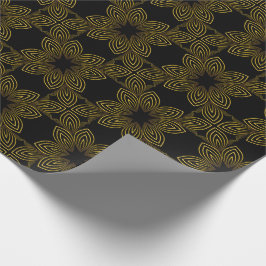 Papel De Regalo pétalo de flor de línea dorada