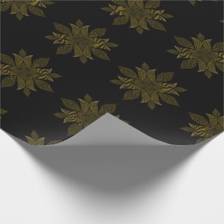 Papel De Regalo pétalo de flor de línea dorada