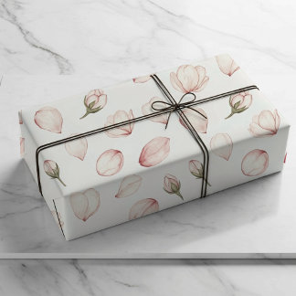 Papel de regalo Pétalos de acuarela rosados