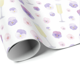 Papel De Regalo Pétalos De Agua Púrpura Y Prosecco De bonito