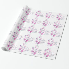 Papel De Regalo Pétalos de flores de confetti envoltura de boda az