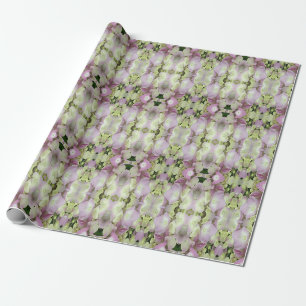 Papel De Regalo Pétalos de hidrangea rosados y blancos antiguos y