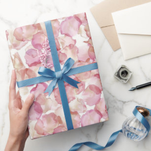 Papel De Regalo Pétalos de Rosa Rosa Románticos Regadera Floral Nu