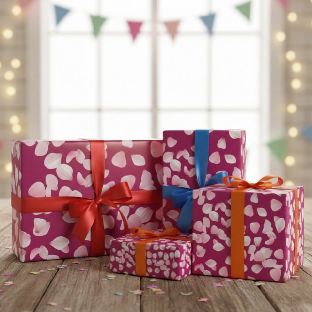 Papel de Regalo Pétalos Rosa Sakura Malva (Subido por el creador)