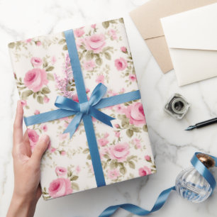 Papel De Regalo Pétalos Rosados Brillan