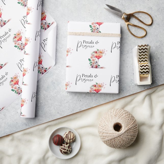 Papel De Regalo Pétalos y Prosecco Brunch Floral de Despedida de S (Artesanía)