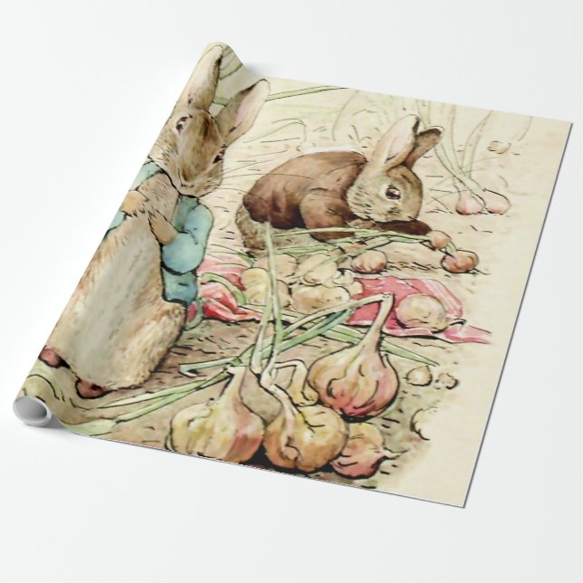 Papel De Regalo Peter and Benjamin Gather Onions by Beatrix Potter (Desenrollado)