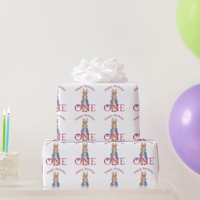 Papel De Regalo Peter el primer cumpleaños del conejo (Regalos de fiesta)