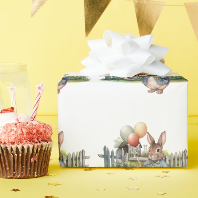 Papel De Regalo Peter, globos de conejo (Fiesta de cumpleaños )