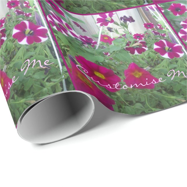 Papel De Regalo Petunias rosadas (Esquina del rollo)