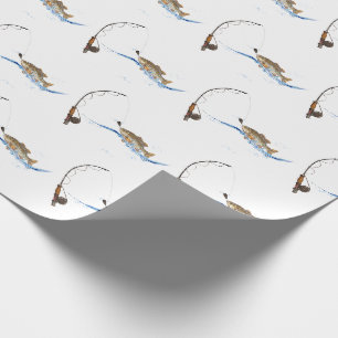 Papel De Regalo pez grande en gancho con salpicadura