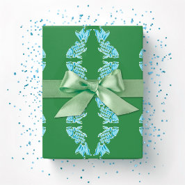 Papel De Regalo Pez Koi Chinoiserie Ogee en Verde y Aqua