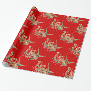 Papel De Regalo Phoenix Chino - Guerra de Aves Mitológicas Fenghu