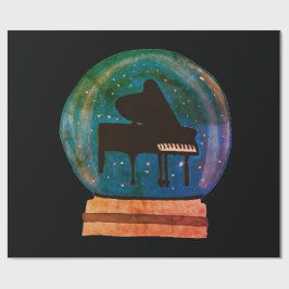 Papel De Regalo Piano en un globo de nieve