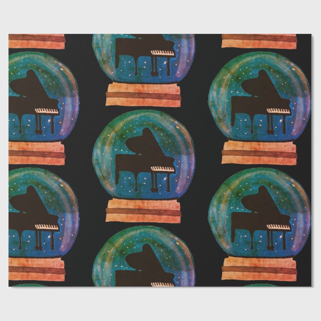 Papel De Regalo Piano en un globo de nieve (Superficie plana)