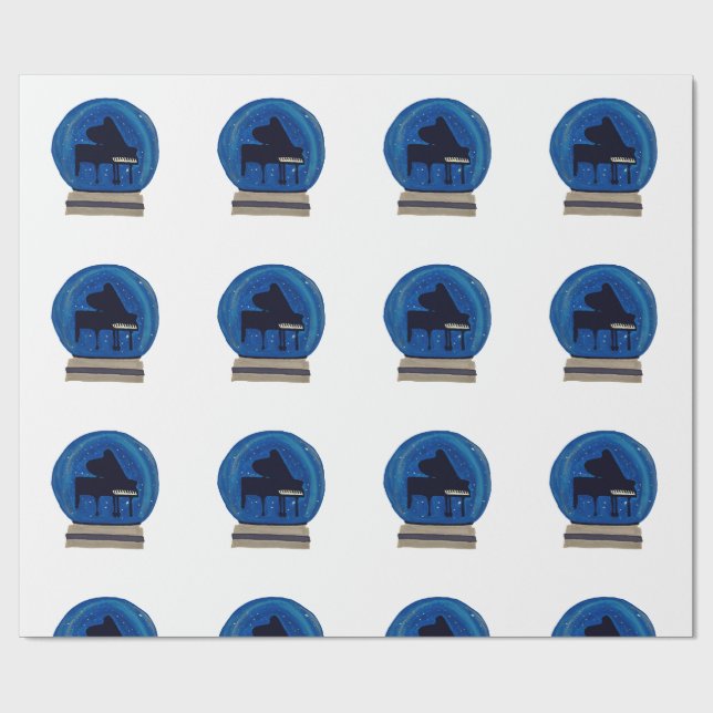 Papel De Regalo Piano en un globo de nieve (Superficie plana)