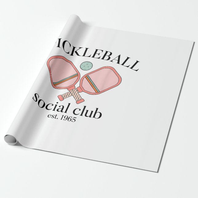 Papel De Regalo Pickle Ball Social Club EST 1965 Hombres Mujeres (Desenrollado)