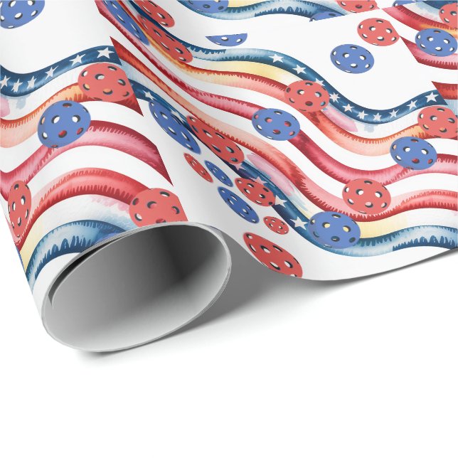 Papel De Regalo Pickleball  American themed for 4th July  (Esquina del rollo)