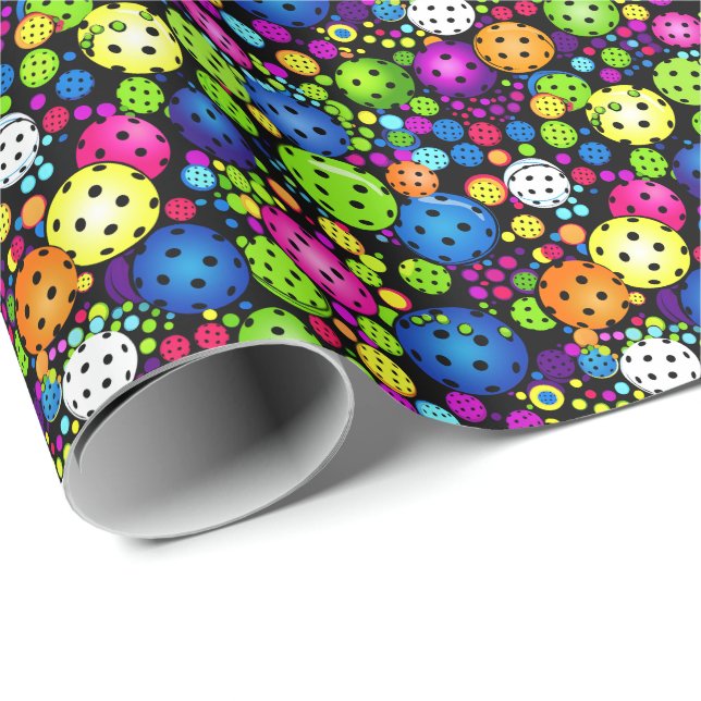 Papel De Regalo Pickleball del mitin eléctrico (Esquina del rollo)