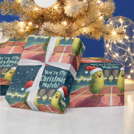 Papel De Regalo Pickleball Navidad con Santa Claus en el partido