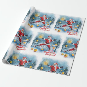 Papel De Regalo Pickleball Navidad con Santa temática en Partido