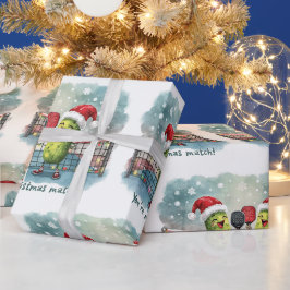 Papel De Regalo Pickleball Navidad con Santa temática en Partido