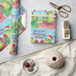 Papel De Regalo Pickleball Navidad con Santa temática en Partido
