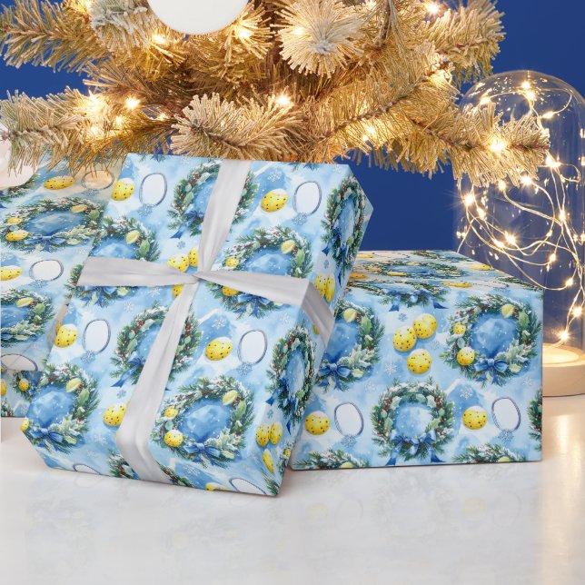 Papel De Regalo Pickleball navideño (Vacaciones)