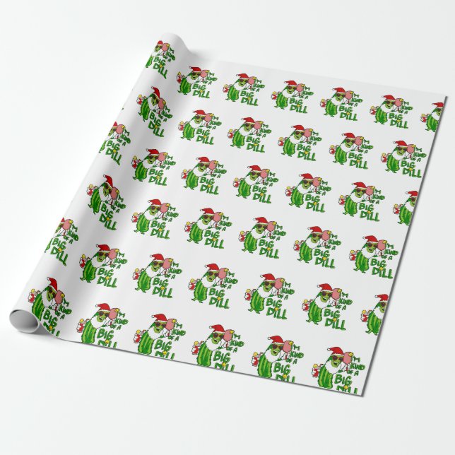 Papel De Regalo Pickleball Santa Big Dill (Desenrollado)