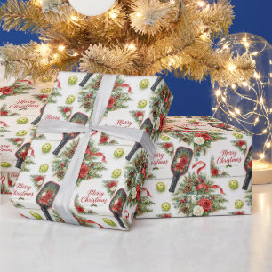 Papel De Regalo Pickleball temática de Navidad