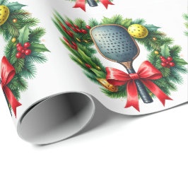 Papel De Regalo Pickleball temática de Navidad