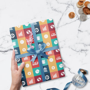 Papel De Regalo Pictograma icónico de banca profesional