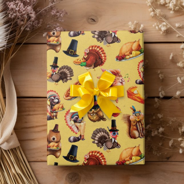 Papel De Regalo Pie de animales turcos de Acción de Gracias de oto (Subido por el creador)