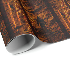 Papel De Regalo Pie grande en los Navidades de Woods