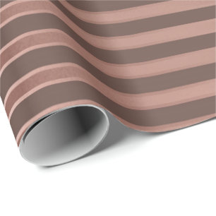 Papel De Regalo Pie rosa Oro Rojo Bean Skinny Rubor Strips Lines